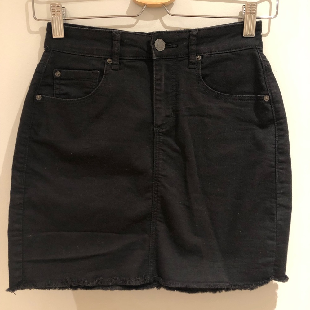 Garage Black Denim Skirt